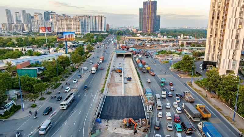 Hầm chui nút giao An Phú thông xe 2026 giảm ùn tắc giao thông TP . HCM - Ảnh 1.