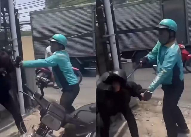 Xử lý tài xế xe ôm công nghệ dùng gậy kim loại đánh người sau va chạm - Ảnh 1.