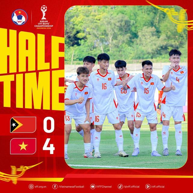 U.17 Việt Nam thắng Timor Leste với tỷ số khó tin 10-0: 2 siêu phẩm đá phạt, 2 hat-trick - Ảnh 1.