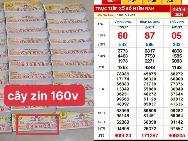 Xổ số miền Nam ngày 24 tháng 4: Trùng hợp vé trúng độc đắc đàiBìnhDương, Trà Vinh - Ảnh 1.