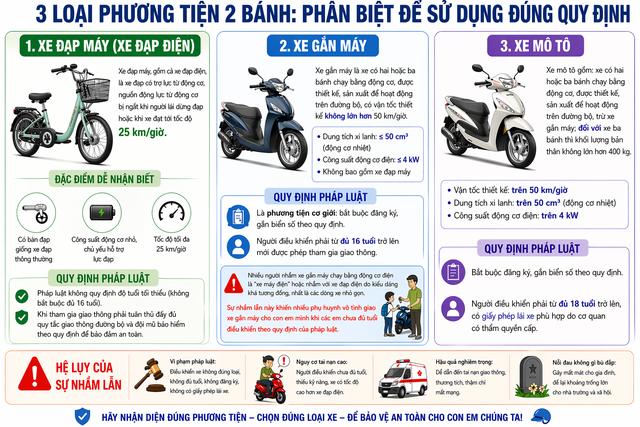 Nhầm xe máy điện với xe đạp điện, nhiều học sinh bị phạt vì chưa đủ tuổi - Ảnh 2.