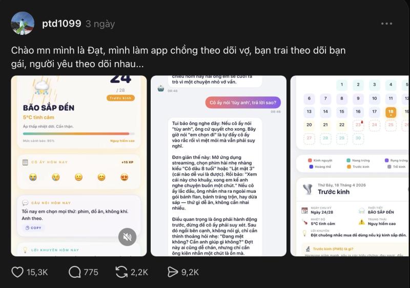 Chàng trai 9X phát triển app thấu hiểu bạn gái thu hút 50 . 000 Lượt tải - Ảnh 1.