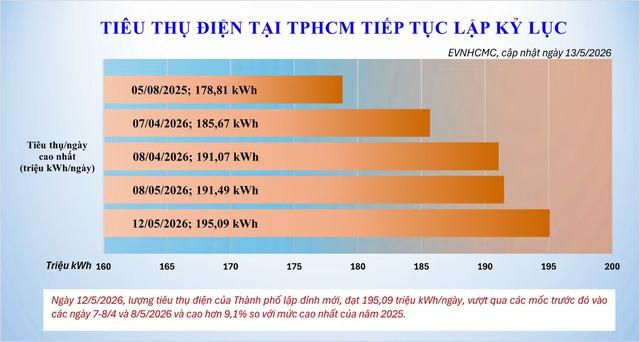 Nắng nóng kéo dài, tiêu thụ điện TP.HCM lập kỷ lục mới- Ảnh 1.