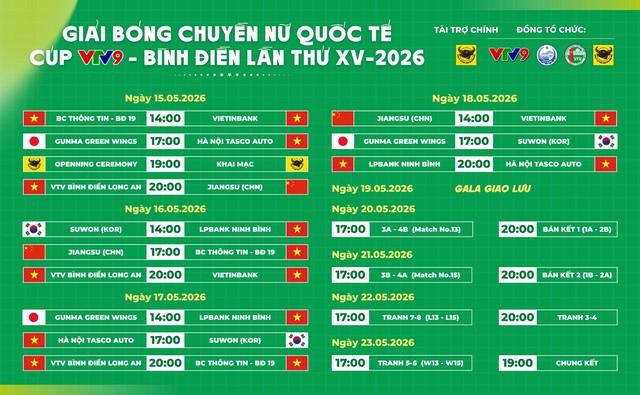 Lịch thi đấu giải bóng chuyền nữ quốc tế VTV9 - Bình Điền 2026 mới nhất: Hấp dẫn- Ảnh 2.