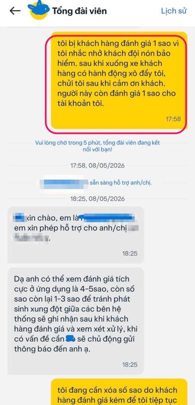 Nhắc khách đội mũ bảo hiểm, tài xế công nghệ bị 1 sao: Cục CSGT nói gì?- Ảnh 1.