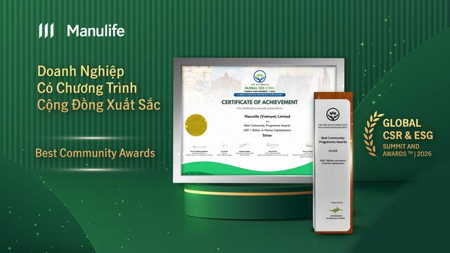 Manulife Việt Nam nhận giải thưởng quốc tế về hoạt động cộng đồng - Ảnh 1.