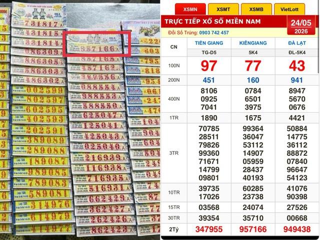 Xổ số miền Nam ngày 24 tháng 5: Vé trúng độc đắc đài Kiên Giang lộ diện  - Ảnh 1.