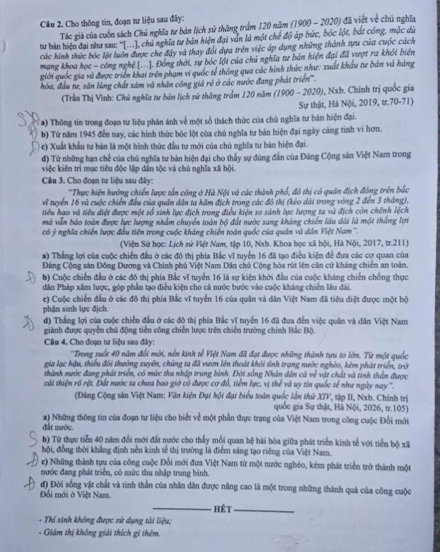 Thi tốt nghiệp THPT 2026: Đề chính thức môn lịch sử xem tại đây - Ảnh 4.