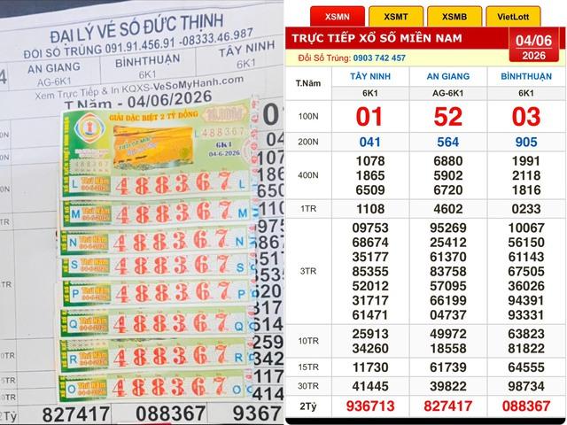 Xổ số miền Nam ngày 4 tháng 6: Khách trúng số đài Bình Thuận nhận tiền mặt  - Ảnh 1.
