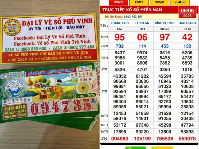 Xổ số miền Nam ngày 6 tháng 6: Khách trúng số đài Hậu Giang nhận chuyển khoản - Ảnh 1.